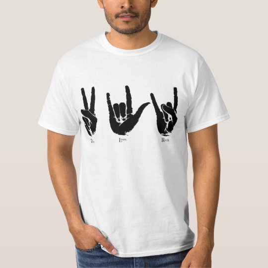 peace love rock t shirt camiseta