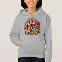 Peace Love RocknRoll Retro 70s Vintage Psychedelic