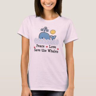 Peace Love Salve The Whales Organic Camiseta