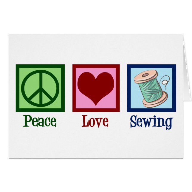 Peace Love Sewing Cujo Cartão De Seamstress É (Frente Horizontal)