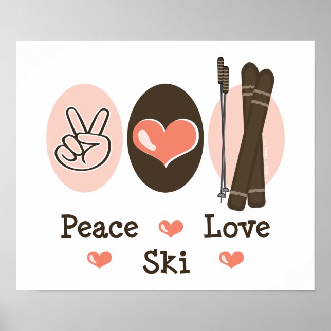 Peace Love Ski Poster (Frente)