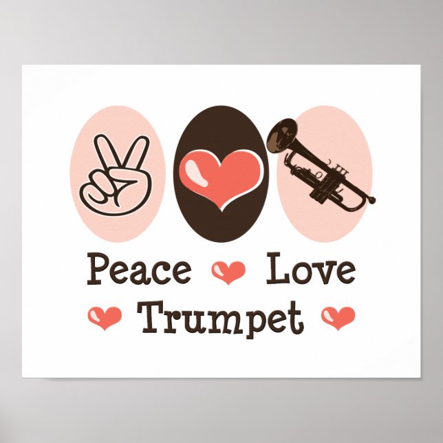 Peace Love Trumpet Poster (Frente)