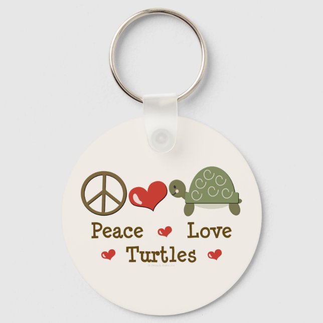 Peace Love Turtles Chaveiro (Frente)