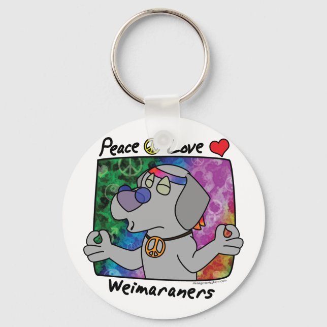 Peace Love Weimaraner Chaveiro 2 (Frente)