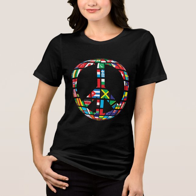 peace sign Tri-Blend Shirt  (Frente)