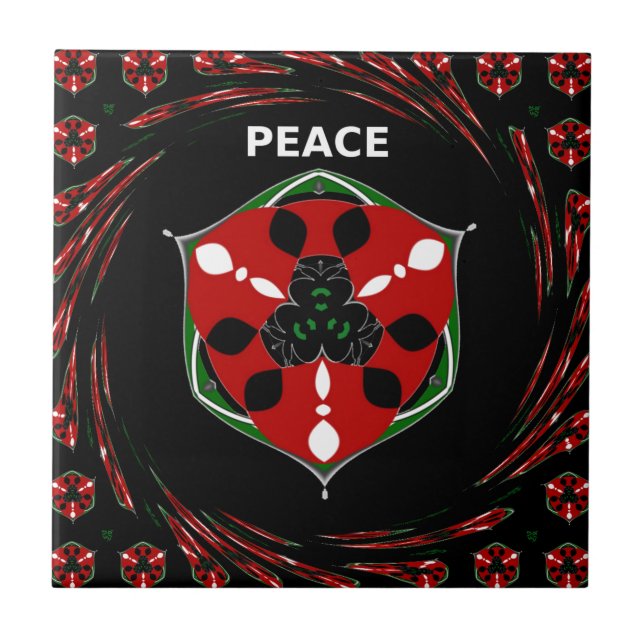 "Peace: with Shield Emblem" Art Impressão (Frente)