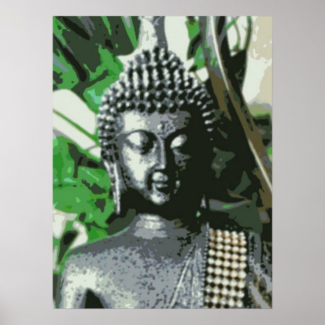 Peaceful Buddha Meditation Poster – Centered Zen A (Frente)