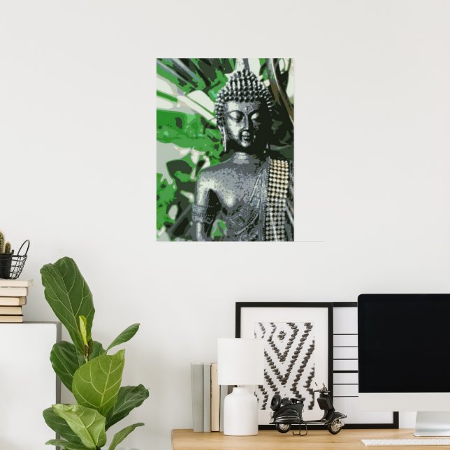 Peaceful Buddha Meditation Poster – Zen Wall Art (Escritório em casa)