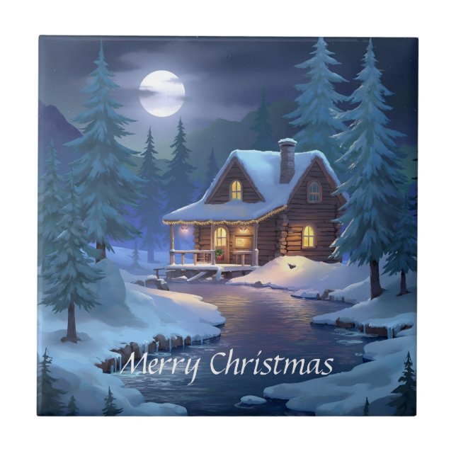 Peaceful Cabin in Winter Forest (Frente)