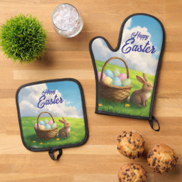 Peaceful Easter Spring Meadow Bunny & Egg Basket