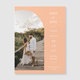 Peach Arch Photo Save the Date Magnetic Card (Imag