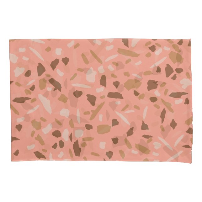 Peach Beige Tan Brown Terrazzo Marble Patterno (Frente-Esquerda)