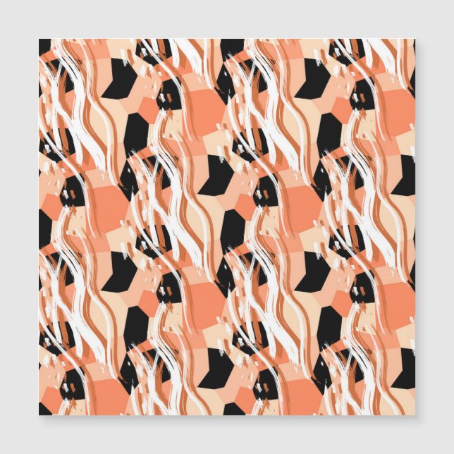 Peach Black White Abstrato Pattern. (Frente)