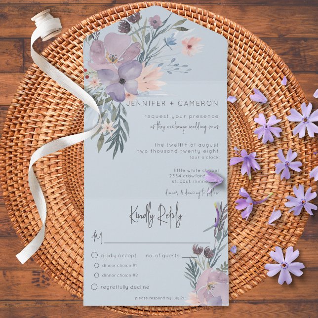 Peach Blue & Lavanda Boho Floral Blue Janto (Criador carregado)