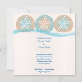 Peach Blue Sand Dollares Convite para Casamento de