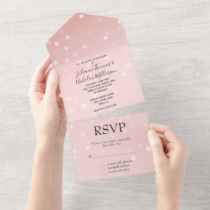 Peach Blush Ombre Confetti Bokeh