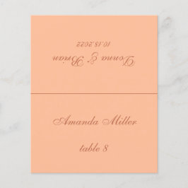 Peach Brown Imprimido Nome de Convidado Cartão de