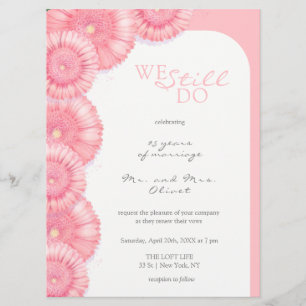 Peach Chrysanthemum Vow Renewal 25 Anos Convite