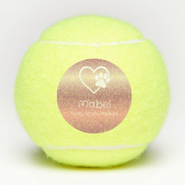 Peach Dog Name Tennis Ball 'toss, fetch, repeat'