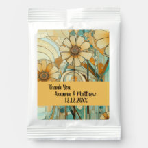 Peach e Beige Floral Abstrato