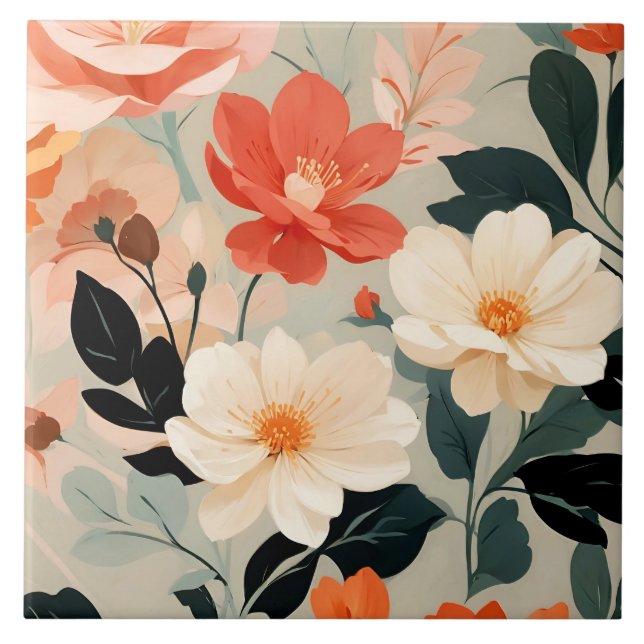 Peach e Cream floral floral (Frente)