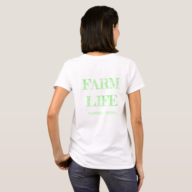 Peach Farmhouse; Camisa Verde (Parte Traseira Completa)