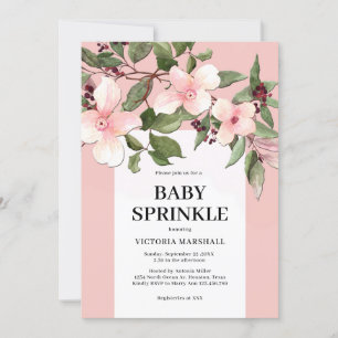 Peach Floral Baby Sprinkle Convite