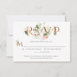 Peach Floral Dourado Terrarium Estrilizado RSVP