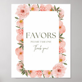 Peach Floral Finito Favorece Poster