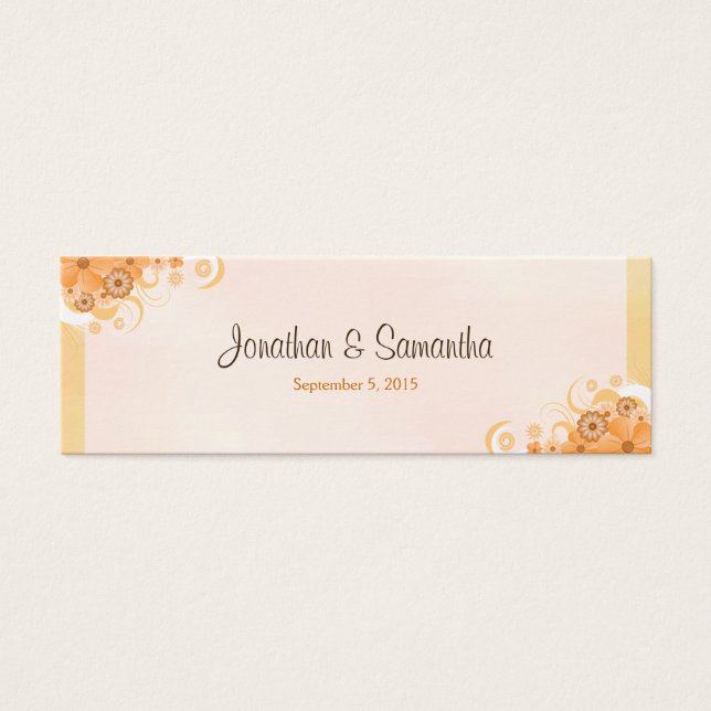 Peach Floral Small Wedding Dourado de Ivory (Frente)