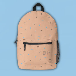 Peach Fuzz & Blue Bolinhas Monogramas
