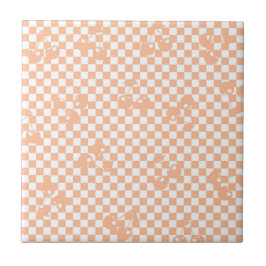 Peach Fuzz Cherry Gingham Patterno