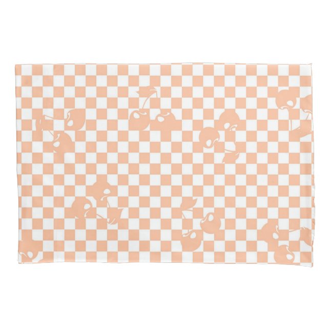 Peach Fuzz Cherry Gingham Patterno (Frente)