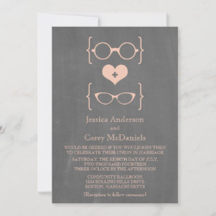 Peach Geeky Glass Convite de casamento