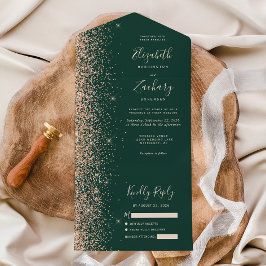 Peach Glitter Emerald Green Wedding