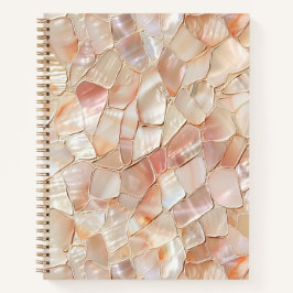 Peach Mãe de Pearl Mosaico Notebook Espiral