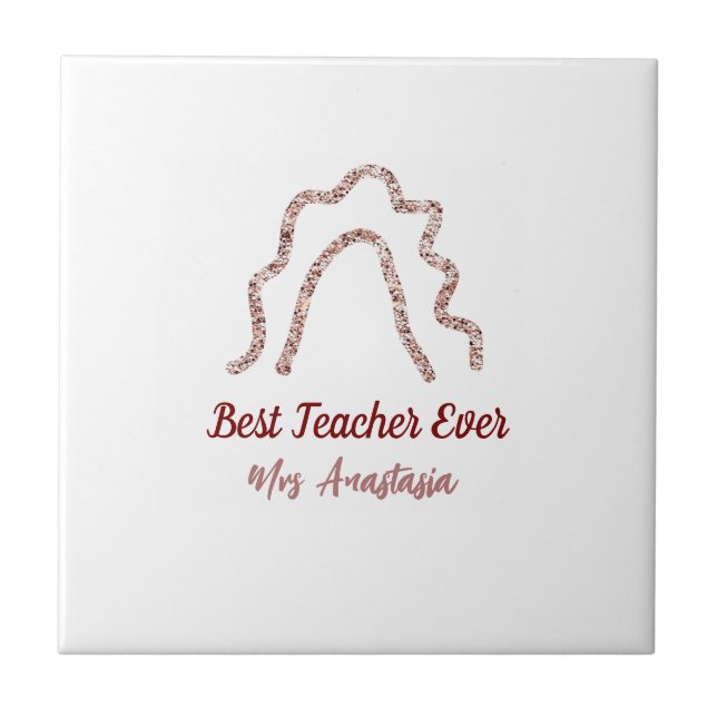 Peach marron glitter rainbow teacher appreciation  (Frente)