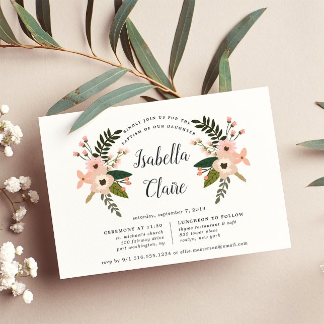 Peach Meadow Christening ou Convite Baptism (Criador carregado)