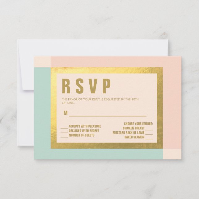 Peach Mint + Gold Foil RSVP | WEDDINGS (Frente)