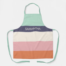 Peach Mint Modern Color Blocks Stripes Personaliza