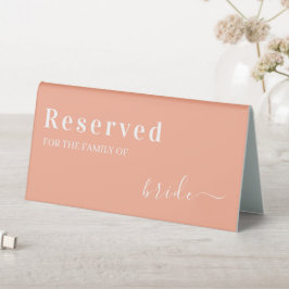 Peach Modern Wedding Reserved Family of the Bride
