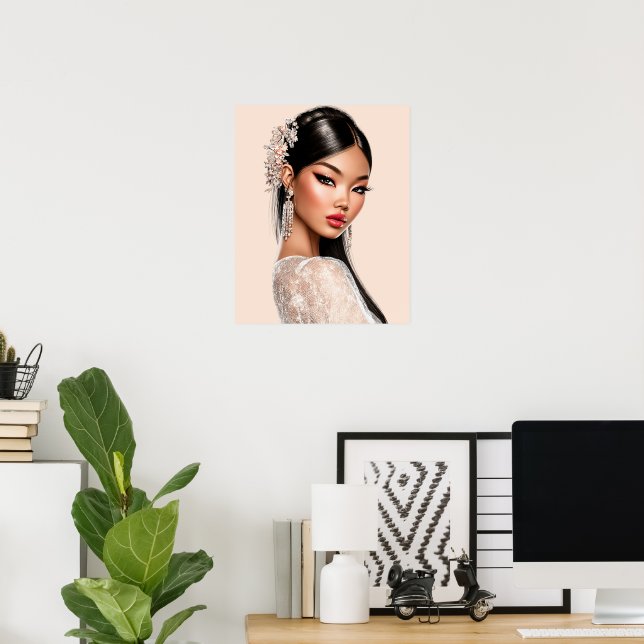 Peach Reverie | Poster de retrato vertical (16×20) (Escritório em casa)
