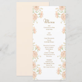 Peach Rose Wedding Menus