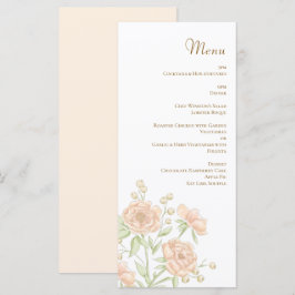 Peach Rose Wedding Menus