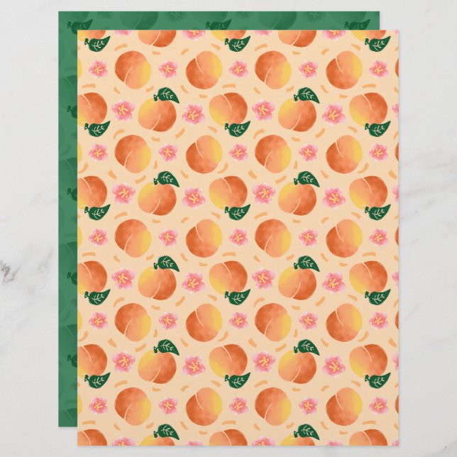 Peach Scrapbook Paper (Frente/Verso)