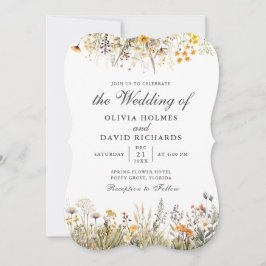 Peach Watercolor Convite de casamento de Prados Se