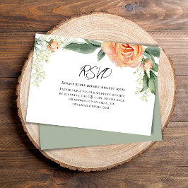 Peach Watercolor Floral QR Code RSVP