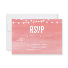 Peach Watercolor String Luzes RSVP