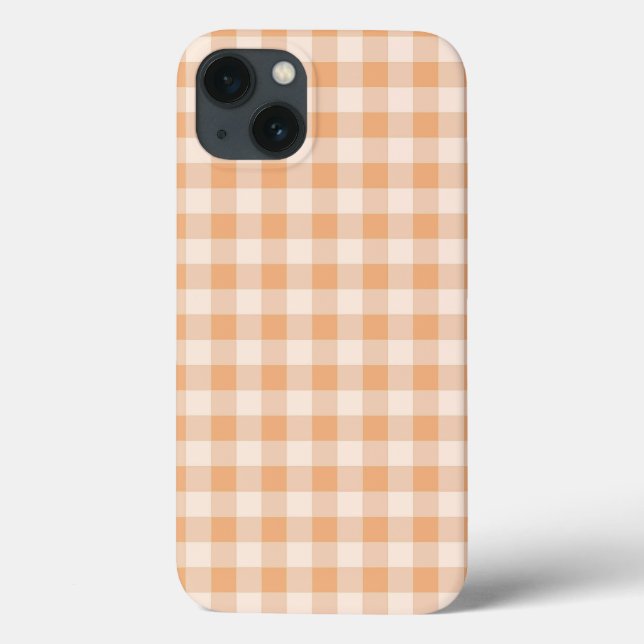 Peach White Checkered Gingham Patterno (Verso)