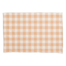 Peach White Checkered Gingham Patterno